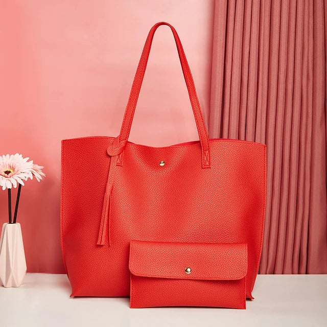 Bolsa Bènisse Shopping Couro com Carteira