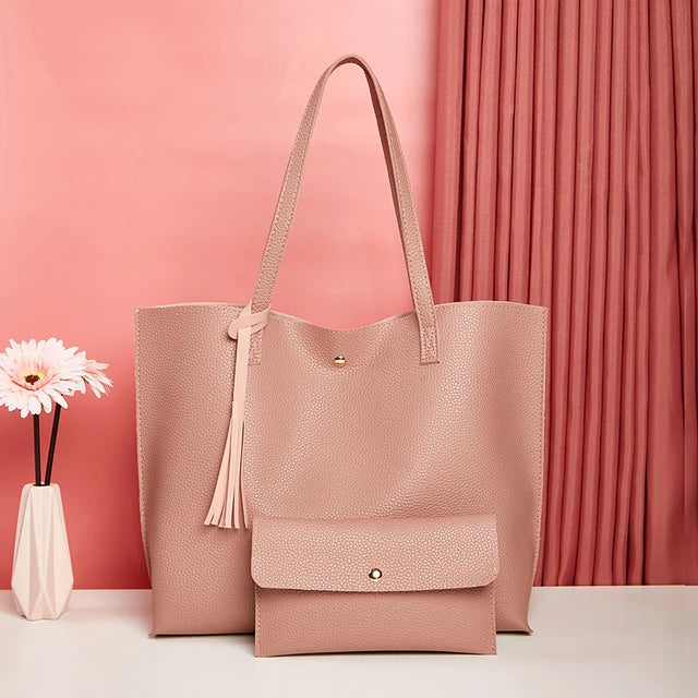 Bolsa Bènisse Shopping Couro com Carteira