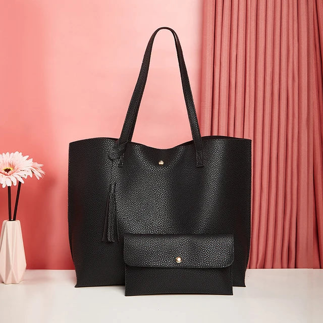 Bolsa Bènisse Shopping Couro com Carteira