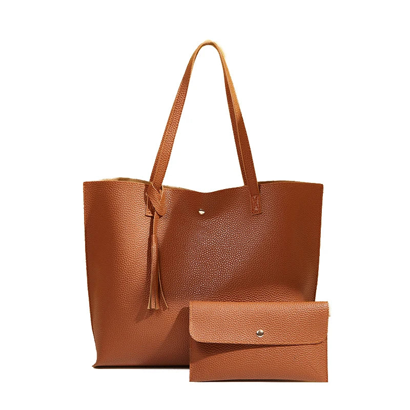 Bolsa Bènisse Shopping Couro com Carteira