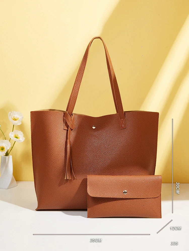 Bolsa Bènisse Shopping Couro com Carteira